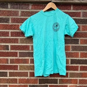 Tsunami Light Blue and Navy Blue Myrtle Beach Graphic Short Sleeve Tee Shirt